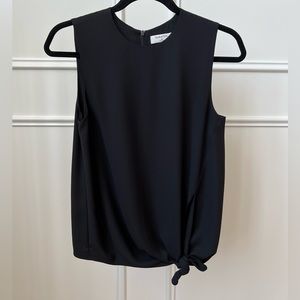 Aritzia Babaton Hopkins black sleeveless blouse with side tie